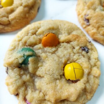 Vegan cookies with colourful chocolate drops